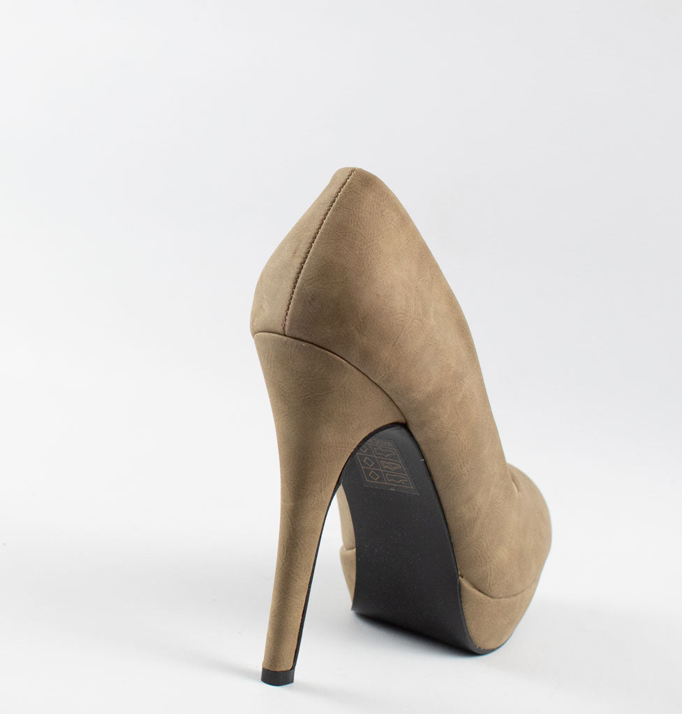 womens beige khaki platform stiletto pumps
