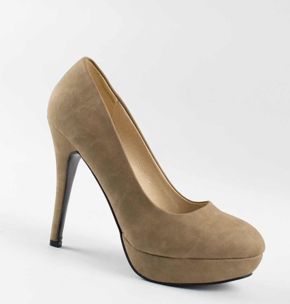 womens beige khaki platform stiletto pumps