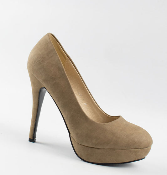 womens beige khaki platform stiletto pumps