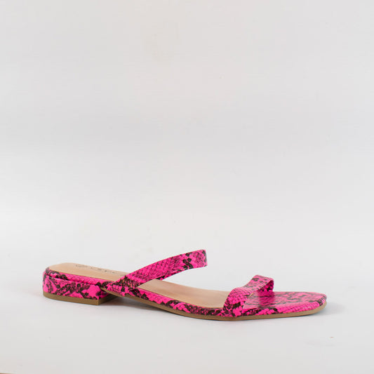 womens snakeprint pink and black square peep toe heeled sandals